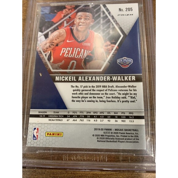 2019-20 Panini Mosaic Silver Prizm #205 Nickeil Alexander-Walker Beckett 9 Mint - Picture 5 of 5